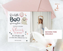 Load image into Gallery viewer, Little Boo Halloween Birthday Girl Invitation
