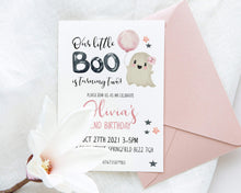 Load image into Gallery viewer, Little Boo Halloween Birthday Girl Invitation