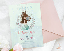 Load image into Gallery viewer, Little Mermaid Birthday Invitation