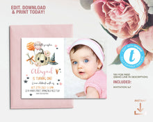 Load image into Gallery viewer, Little Pumpkin Fall Birthday Girl Photo Invitation