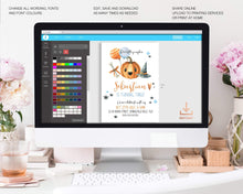 Load image into Gallery viewer, Little Pumpkin Fall Birthday Invitation in Blue