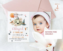 Load image into Gallery viewer, Little Pumpkin Fall Birthday Invitation in Pink