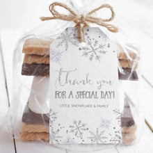 Load image into Gallery viewer, Little Snowflake Winter Wonderland Favor Tag in silver