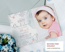 Load image into Gallery viewer, Little Snowflake Winter Wonderland Favor Tag in silver