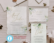 Load image into Gallery viewer, Olive Sage & Gold Greenery Wedding Invitation Suite - LEANNE