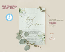 Load image into Gallery viewer, Olive Sage & Gold Greenery Wedding Invitation Suite - LEANNE