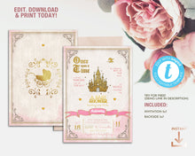 Load image into Gallery viewer, Once Upon a Time Princess Baby Shower Invitation