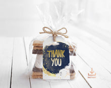 Load image into Gallery viewer, Over the Moon Baby Shower Invitation Set in Navy & Gold