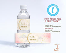 Load image into Gallery viewer, Over the Moon Blush & Gold Water Bottle