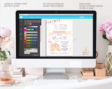 Load image into Gallery viewer, Pink Carnival Birthday Invitation