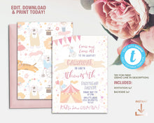 Load image into Gallery viewer, Pink Carnival Birthday Invitation