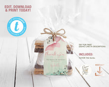 Load image into Gallery viewer, Pink Little Mermaid Birthday Favor Tag