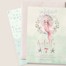 Load image into Gallery viewer, Pink Little Mermaid Birthday Invitation