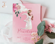 Load image into Gallery viewer, Pink Princess Fairytale Birthday Invitation