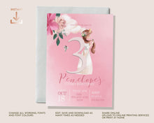 Load image into Gallery viewer, Pink Princess Fairytale Birthday Invitation