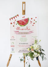 Load image into Gallery viewer, Pink Watermelon First Birthday Milestone Board