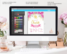 Load image into Gallery viewer, Pixie Dust Fairy birthday invitation in Pink & Gold