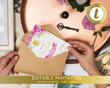 Load image into Gallery viewer, Pixie Dust Fairy birthday invitation in Pink & Gold
