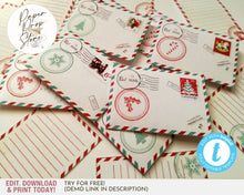 Load image into Gallery viewer, Printable Elf letters to kids, Editable Festive Christmas Elf Notes