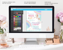 Load image into Gallery viewer, Rainbow & Unicorn Birthday Invitation