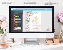 Load image into Gallery viewer, Rose and Eucalyptus Bridal Shower Invitation - ROSANNA