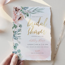 Load image into Gallery viewer, Rose and Eucalyptus Bridal Shower Invitation - ROSANNA