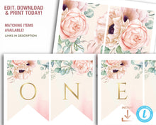 Load image into Gallery viewer, Roses & Eucalyptus First Birthday Milestone Board - ROSANNA