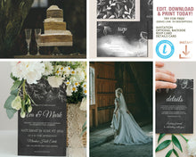 Load image into Gallery viewer, Rustic Chalkboard & Lace Wedding Invitation Suite