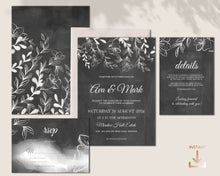 Load image into Gallery viewer, Rustic Chalkboard & Lace Wedding Invitation Suite