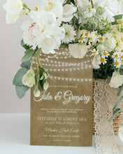 Load image into Gallery viewer, Rustic Kraft Brown & String Lights Wedding Invitation Suite