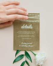 Load image into Gallery viewer, Rustic Kraft Brown & String Lights Wedding Invitation Suite