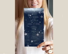 Load image into Gallery viewer, Starry Night Celestial Full Wedding Invitation Suite in Dark Blue with Silver Stars - NOVA