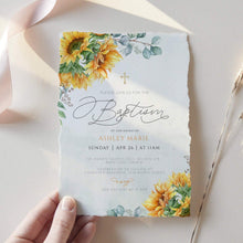Load image into Gallery viewer, Sunflower & Eucalyptus Baptism Invitation - ALBA
