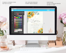 Load image into Gallery viewer, Sunflower & Eucalyptus Baptism Invitation - ALBA