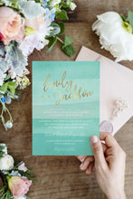 Load image into Gallery viewer, Tropical Beach Wedding Invitation Suite in Turquoise - WAVES