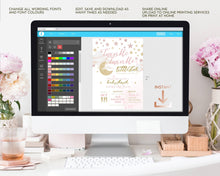 Load image into Gallery viewer, Twinkle Twinkle Little Star Baby Girl Shower Invitation Set