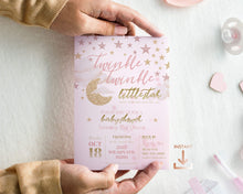 Load image into Gallery viewer, Twinkle Twinkle Little Star Baby Girl Shower Invitation Set