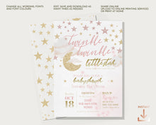 Load image into Gallery viewer, Twinkle Twinkle Little Star Baby Girl Shower Invitation Set