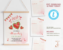 Load image into Gallery viewer, Watermelon First Birthday Time Capsule