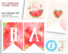 Load image into Gallery viewer, Watermelon One in a Melon Party Bunting
