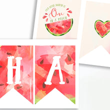 Load image into Gallery viewer, Watermelon One in a Melon Party Bunting