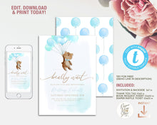 Load image into Gallery viewer, We can bearly wait Baby Boy Shower Invitation Set