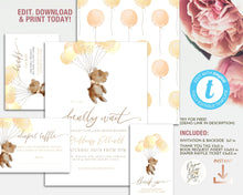 Load image into Gallery viewer, We can bearly wait Baby Shower Invitation Set