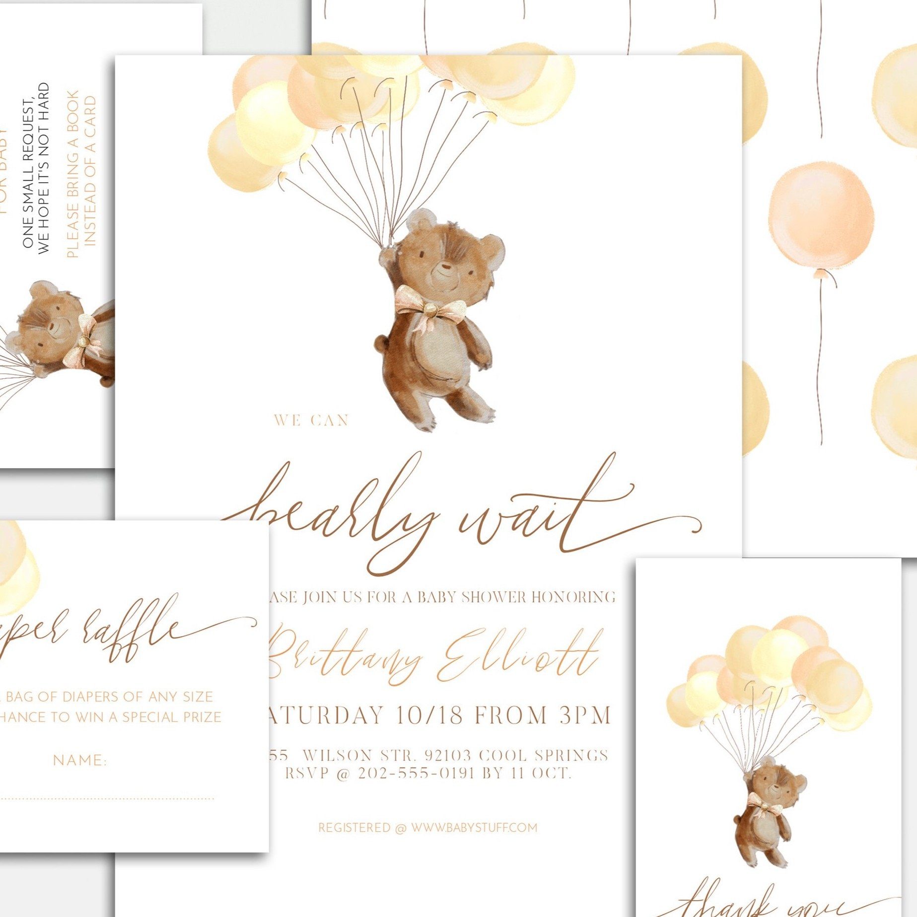 Boy Teddy Bear Baby Shower Invitation With Free Diaper Raffle -  Norway