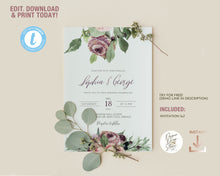 Load image into Gallery viewer, Winter Watercolor Greenery Wedding Invitation - NATALIE