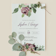 Load image into Gallery viewer, Winter Watercolor Greenery Wedding Invitation - NATALIE