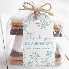 Load image into Gallery viewer, Winter Wonderland Party Favor Tag in Blue
