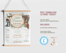 Load image into Gallery viewer, Woodland Animals First Birthday Milestone Board