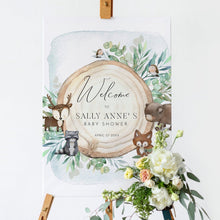 Load image into Gallery viewer, Woodland Animals Forest Greenery Welcome Board