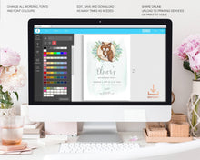 Load image into Gallery viewer, Woodland Fox Birthday Invitation